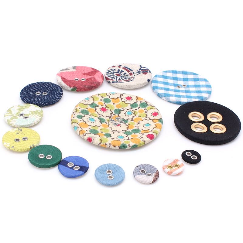 Covered fabric button different size