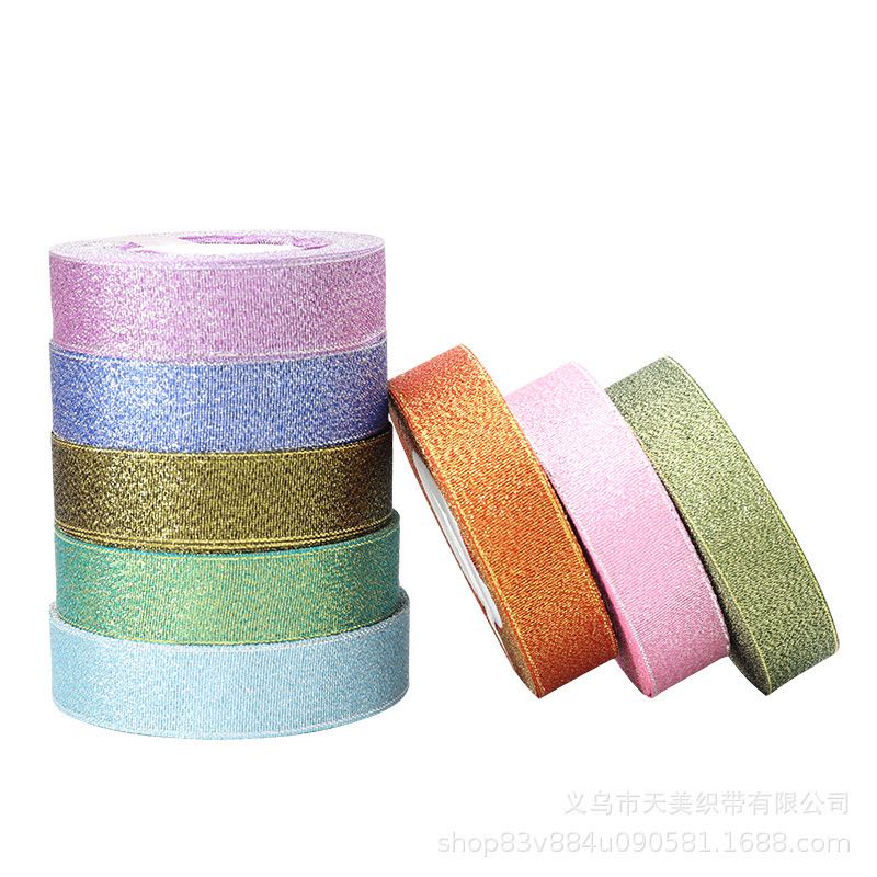 Wholesale Nylon Multi-color Metallic Glitter Ribbon