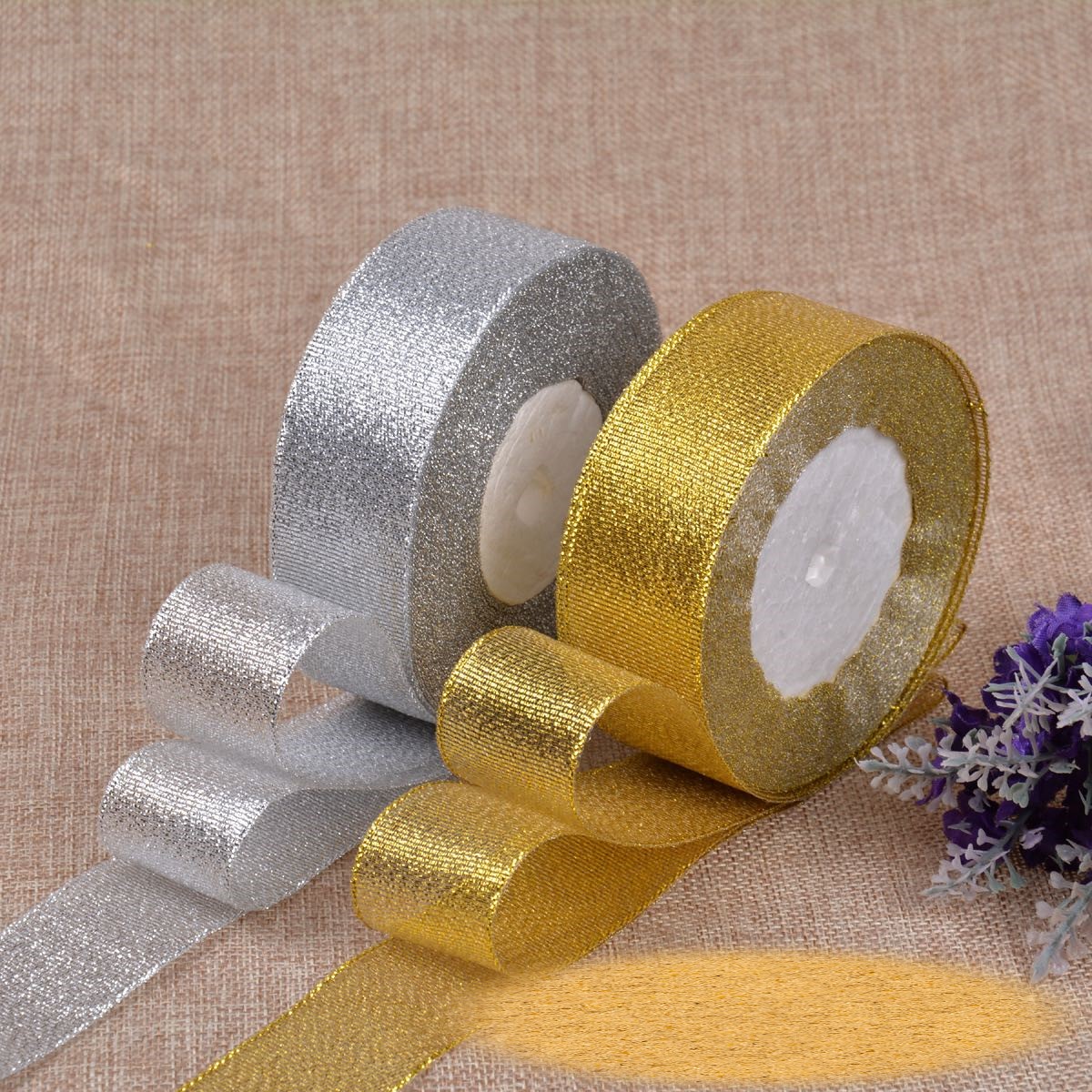 Wholesale Shiny Metallic Ribbon Gold Silver color