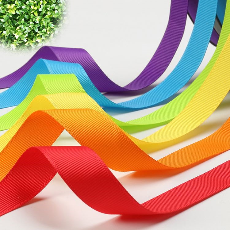 100% Polyester Solid Color Plain Grosgrain Ribbon Different Size