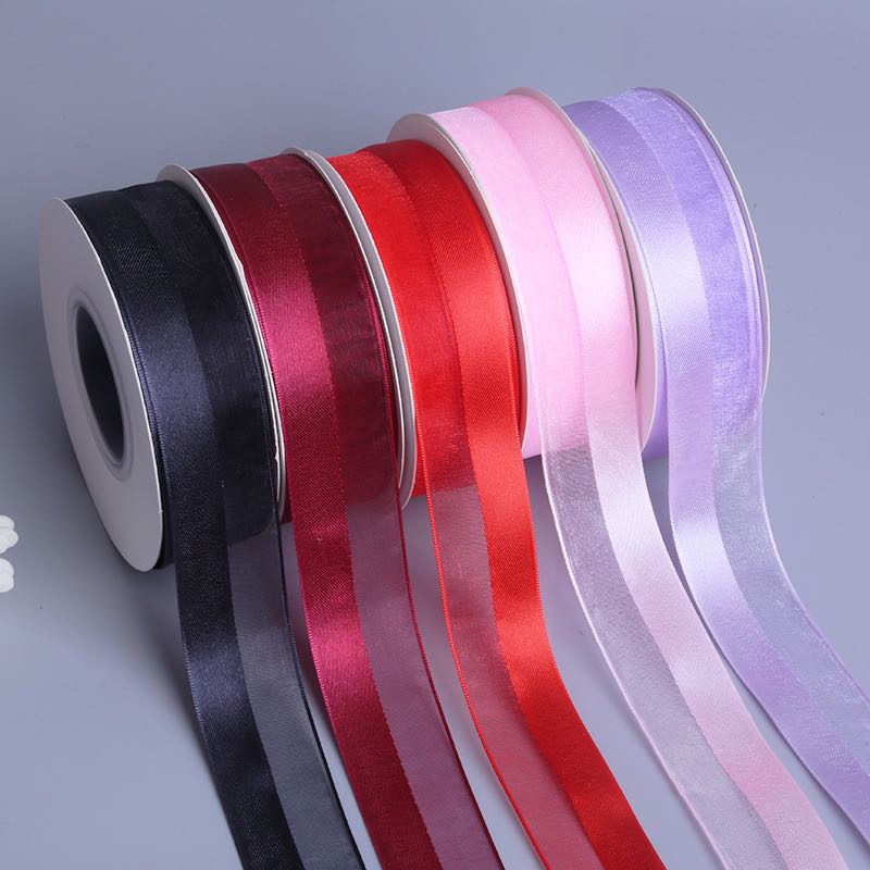 Wholesale Solid 100% Nylon Sheer Ribbon Organza Satin ribbon