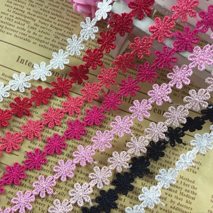 Wholesale Factory Colorful Polyester Embroidery Lace Guipure Chemical Lace Trimming