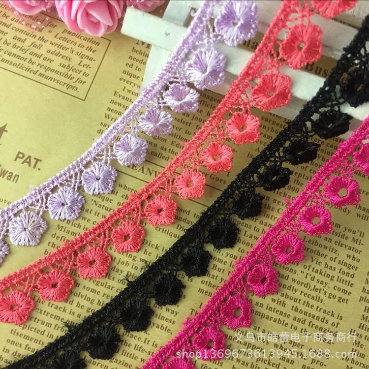 Wholesale Factory Colorful Polyester Embroidery Lace Guipure Chemical Lace Trimming