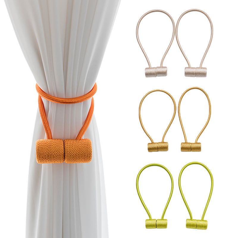 Magnetic Curtain Tiebacks Home Curtain Buckle Decorative Rope Holdbacks Curtain Clips Rope Straps