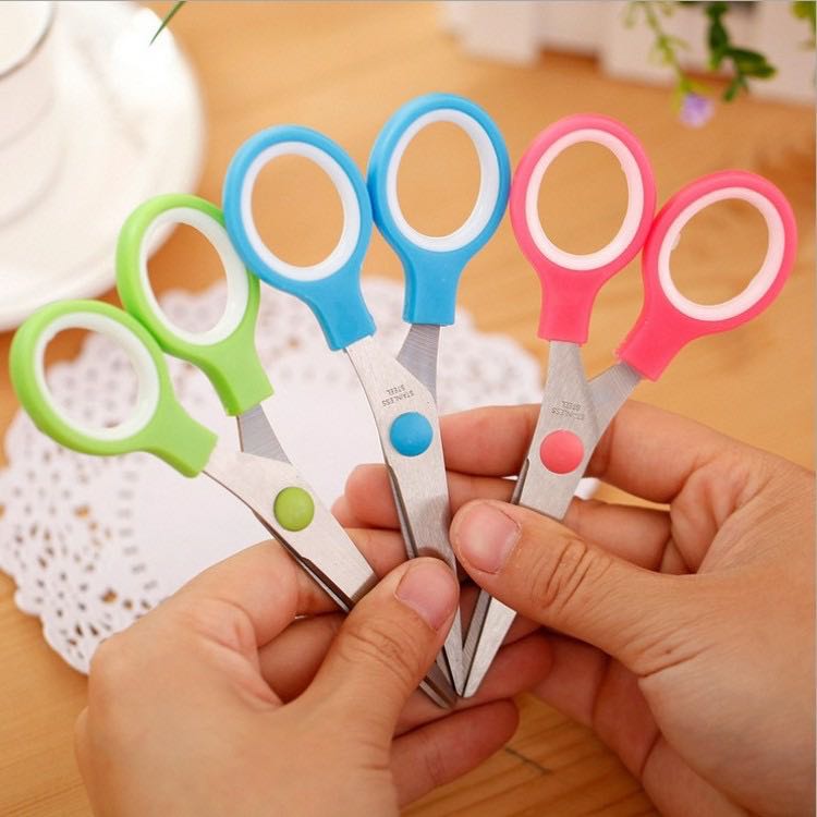 Wholesale  Student Stationery round head Stainless Steel Office Scissors